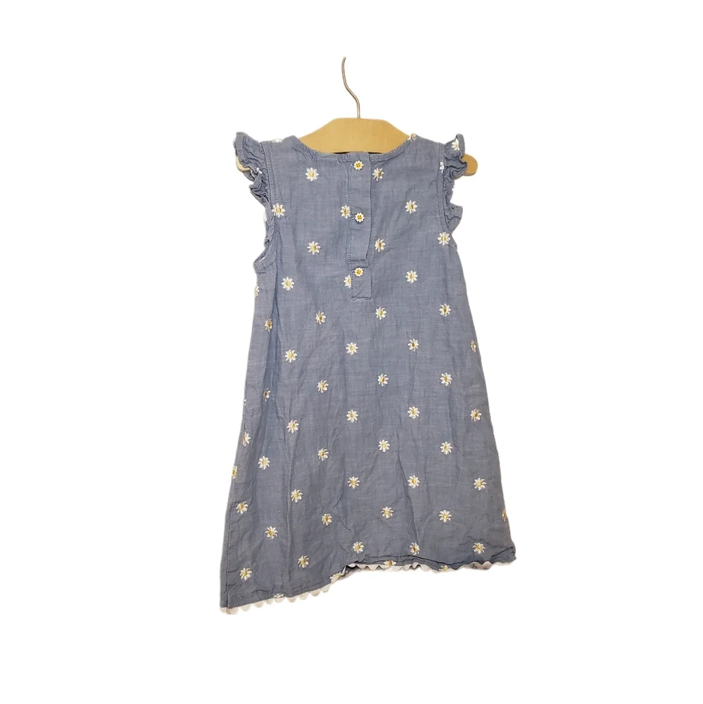 Gymboree Size 5 Girls Embroidered Daisy Chambray Shift Dress